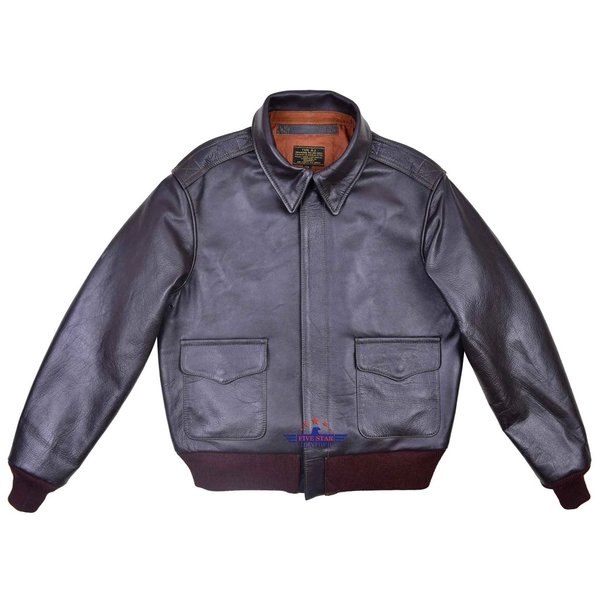 FIVESTAR LEATHE A2 RW Clothing CoContract No. W535 AC-27752 Real Horsehide Leather Seal Brown Jacket