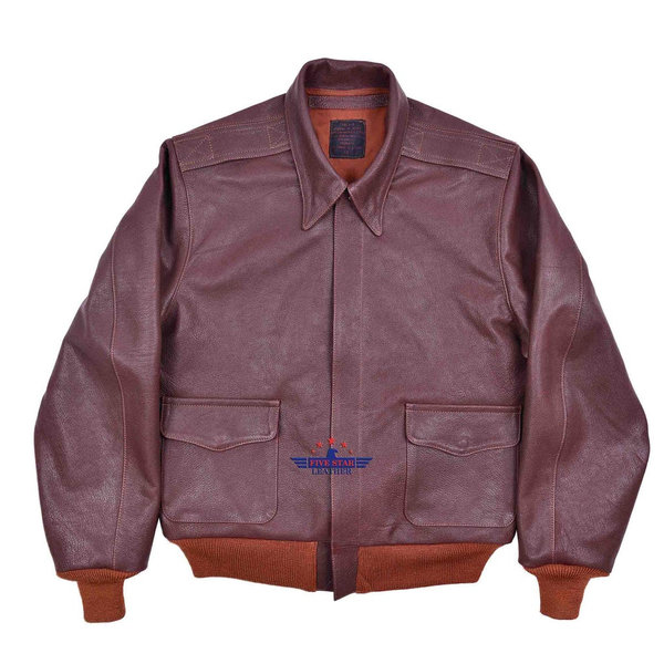 FIVESTAR LEATHER A2 J. A. Dubow Mfg Co Contract 27798 Order No W535ac 27798 Leather Flight Jacket